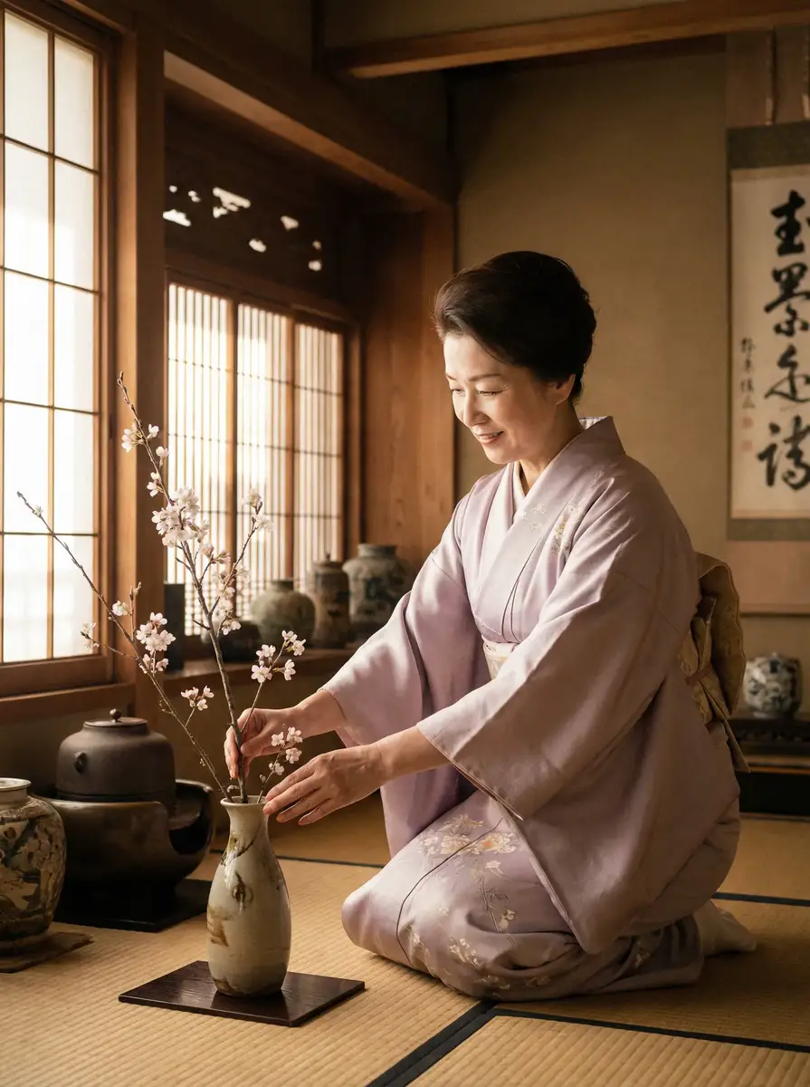 一位优雅的 里番动漫-里番动漫官方入口-高清在线|免费观看 在和室中插花